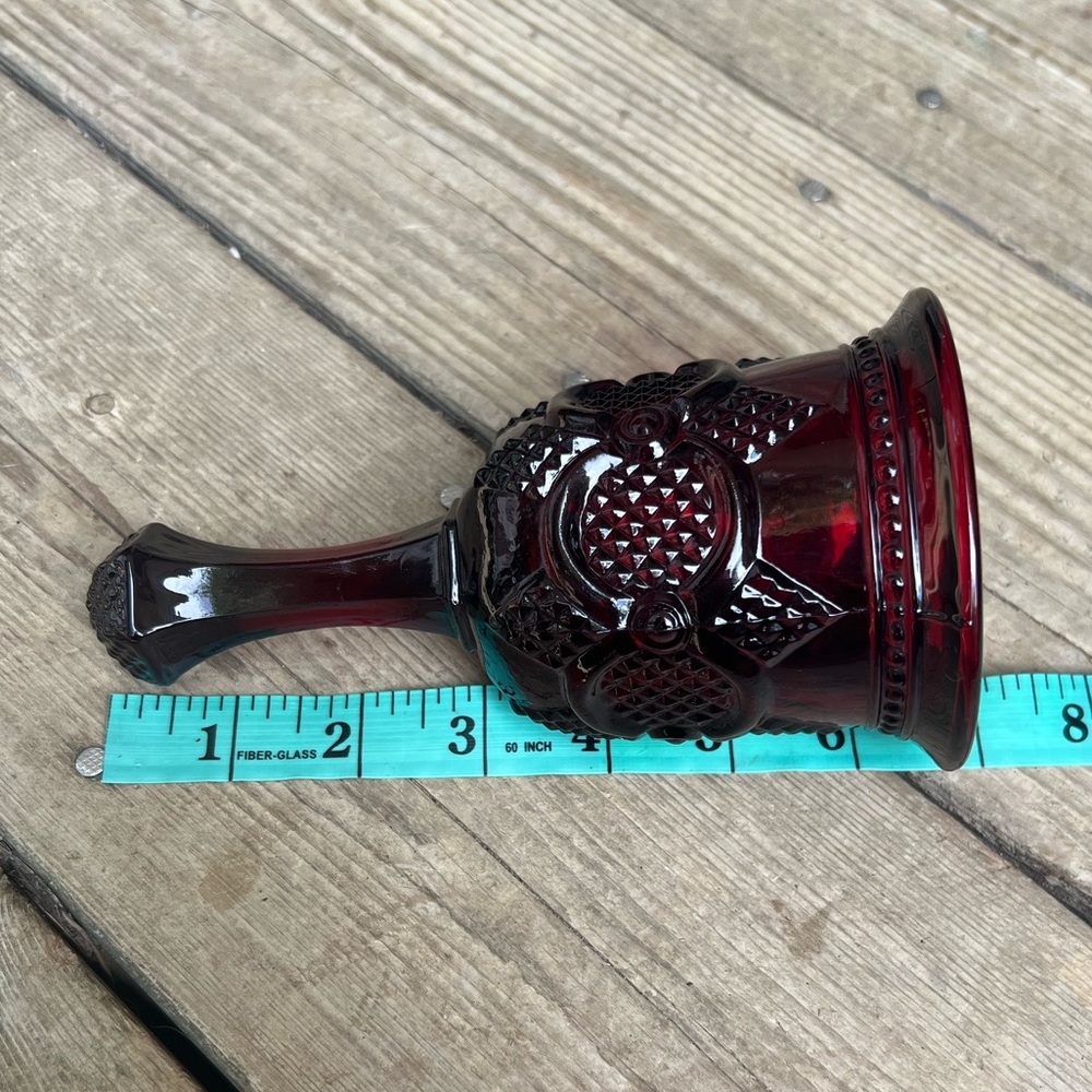 Vintage Avon Cape Cod Ruby Red Glass Bell - Picture 8 of 9